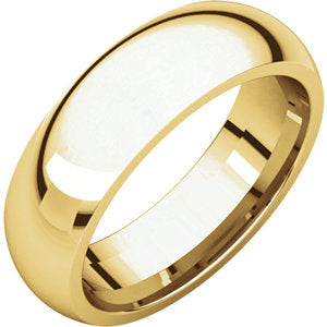 14K Yellow 6mm Comfort-Fit Band