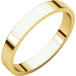 14K Yellow 3mm Flat Band