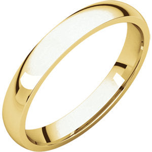 18K Yellow 3mm Lightweight Comfort-Fit Band