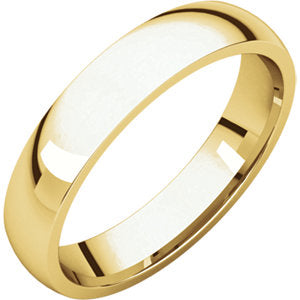 18K Yellow 4mm Lightweight Comfort-Fit Band