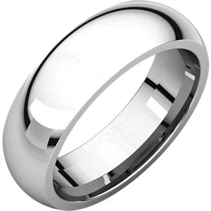 14K White 6mm Comfort-Fit Band