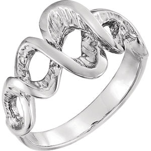 14K White Freeform Ring