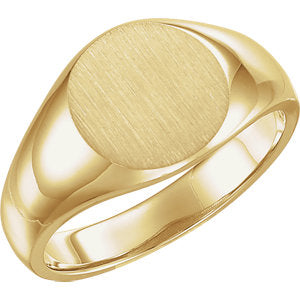 14K Yellow 13mm Men's Signet Ring